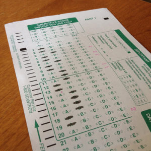 Example of a scantron test
